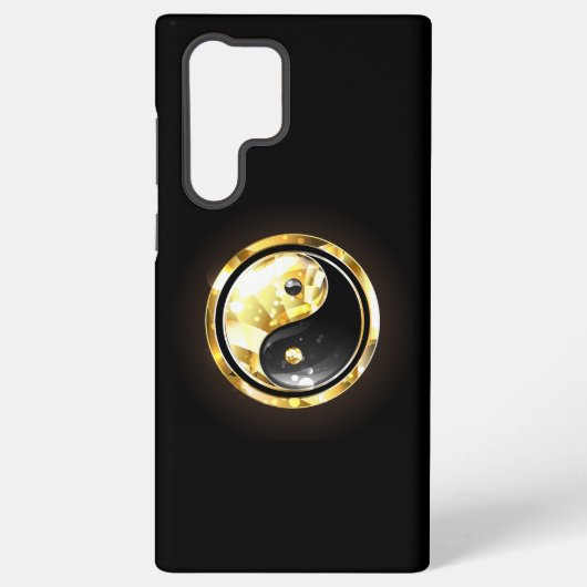 金ゴールド陰陽オンブラック SAMSUNG GALAXYケース (裏面)