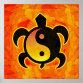 金ゴールド陰陽タートルポスター ポスター (正面)