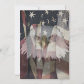 金ゴールド陸軍星米国旗軍隊退職パーティー 招待状 (裏面)