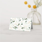 金ゴールド離れとユーカリプタス結婚グリーンリー プレイスカード (裏面)