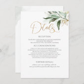 金ゴールド離れとユーカリプトゥス結婚グリーンリーの詳細 エンクロージャーカード (正面/裏面)