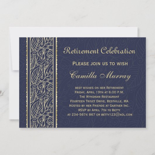 金ゴールド離れは真夜中の青い定年 招待状 (正面)