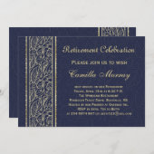 金ゴールド離れは真夜中の青い定年 招待状 (正面/裏面)