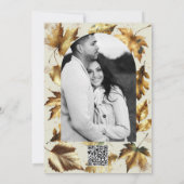 金ゴールド離れアモンドベージュクリームグラム秋の結婚式 招待状 (裏面)