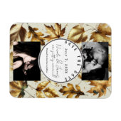 金ゴールド離れアモンドベージュクリーム秋保存日 マグネット (横)