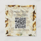 金ゴールド離れアモンドベージュグラム秋の結婚式詳細 スクエア名刺 (裏面)
