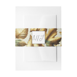 金ゴールド離れアモンドベージュグラム秋の結婚式 招待状ベリーバンド