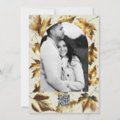 金ゴールド離れアモンドベージュブラック秋ブライダルシャワー 招待状 (裏面)