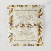 金ゴールド離れアモンドベージュ秋の結婚式配置 プレイスカード (外部開封)