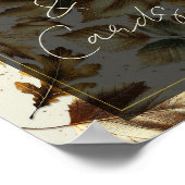 金ゴールド離れアーモンドベージュブラックギフト&カードサイン ポスター (角)