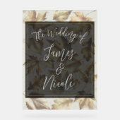 金ゴールド離れアーモンドベージュ&ブラックグラム秋の結婚式 アクリルサイン (正面)