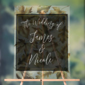 金ゴールド離れアーモンドベージュ&ブラックグラム秋の結婚式 アクリルサイン (ニュートラル)