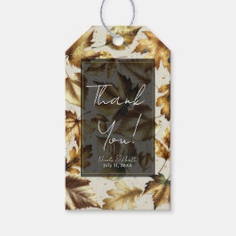 金ゴールド離れアーモンドベージュ&ブラックグラム秋の結婚式 ギフトタグ