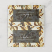 金ゴールド離れアーモンドベージュ&ブラック秋の結婚式 プレイスカード (外部開封)