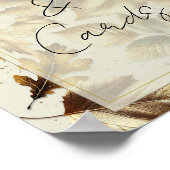 金ゴールド離れアーモンド・ベージュギフト&カードテーブルサイン ポスター (角)