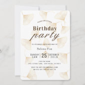 金ゴールド離れイチョウ秋誕生日招待状 招待状 (正面)