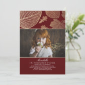 金ゴールド離れエレガント秋フォト誕生日パーティー 招待状 (スタンド正面)