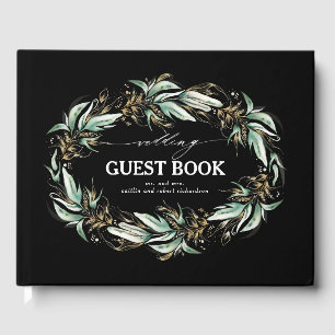 金ゴールド離れグリーンリーリースブラック結婚ズ ゲストブック