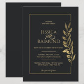 金ゴールド離れスモダンク結婚ロ 招待状 (正面/裏面)