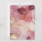 金ゴールド離れバルガンディ赤面ピンクロマンチ結婚ャンス 招待状 (裏面)