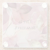 金ゴールド離れバルガンディ赤面ピンク ガラスコースター (裏面)