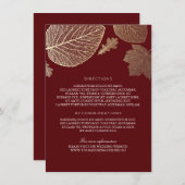 金ゴールド離れバルグンディ結婚の詳細 – 情報 エンクロージャーカード (正面/裏面)