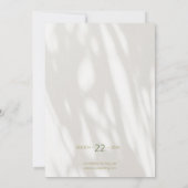 金ゴールド離れフィルタされたシャドウ日付の保存 招待状 (裏面)