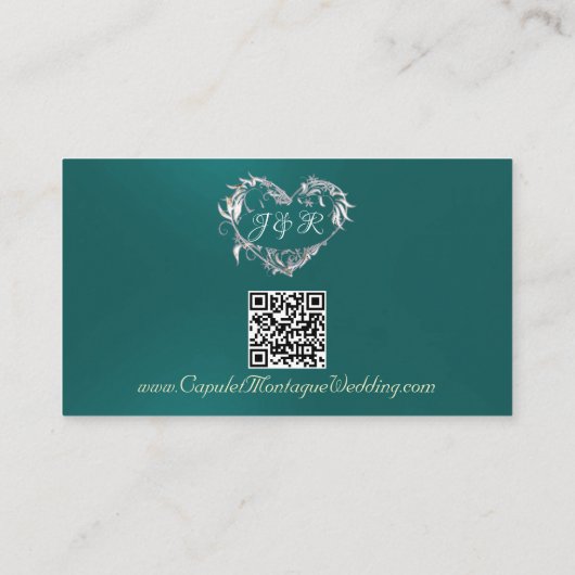 金ゴールド離れフレームオンティール（緑がかった色）、QRコード エンクロージャーカード (裏面)