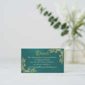 金ゴールド離れフレームオンティール（緑がかった色）、QRコード エンクロージャーカード (スタンド正面)