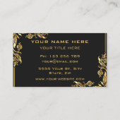 金ゴールド離れフレームゴールデン文字ブラックプロフェッショナル 名刺 (裏面)