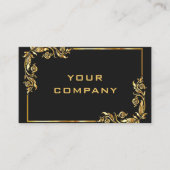 金ゴールド離れフレームゴールデン文字ブラックプロフェッショナル 名刺 (正面)