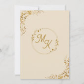 金ゴールド離れムスリム結婚ズNikah Walima 招待状 (裏面)