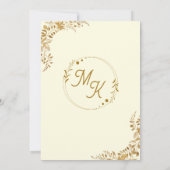 金ゴールド離れムスリム結婚ズNikah Walima 招待状 (裏面)