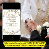 金ゴールド離れムリ華美ズム結婚式招待状ニカ 招待状