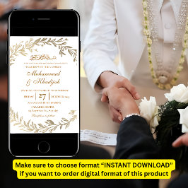 金ゴールド離れムリ華美ズム結婚式招待状ニカ 招待状