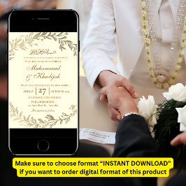 金ゴールド離れムリ華美ズム結婚式招待状ニカ 招待状