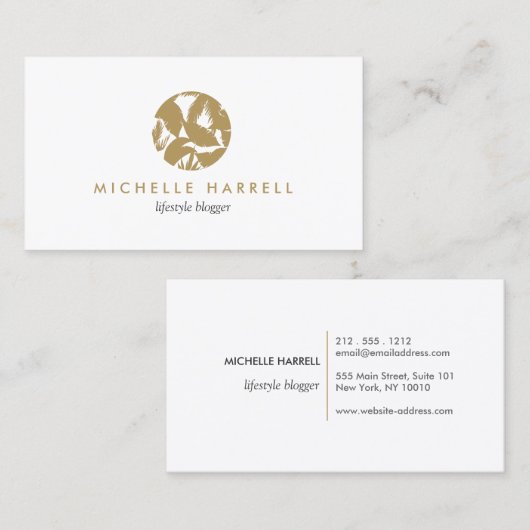 金ゴールド離れロゴ 名刺 (正面/裏面)