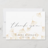 金ゴールド離れ白サンキューカード 招待状 (正面)