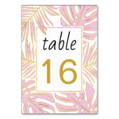 金ゴールド離れ輪郭を持つ熱帯ピ結婚ンク テーブルナンバー (裏面)