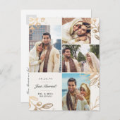 金ゴールド離れ4写真結婚の発表 案内ポストカード (正面/裏面)