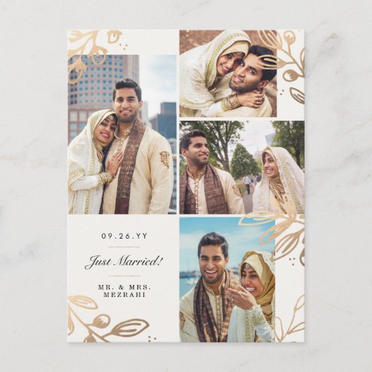 金ゴールド離れ4写真結婚の発表 案内ポストカード (正面)