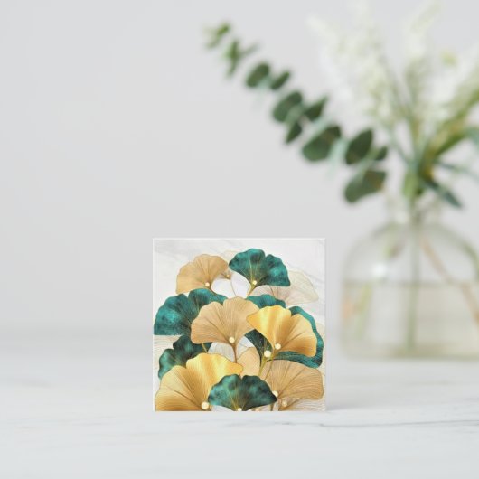 金ゴールド離れ スクエア名刺 (スタンド正面)