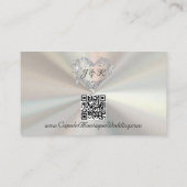 金ゴールド離れ、ホワイトパールのハート、QRコード エンクロージャーカード (裏面)