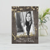 金ゴールド離れ&ライツダーク素朴ウッドスウィート16 招待状 (スタンド正面)