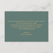 金ゴールド離れ。緑エレガントの結婚願い事 エンクロージャーカード (裏面)