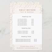 金ゴールド雨フェイク滴箔サービスと価格フライヤー (正面/裏面)