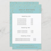 金ゴールド雨フェイク滴箔サービスと価格フライヤー (正面/裏面)