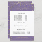 金ゴールド雨フェイク滴箔サービスと価格フライヤー (正面/裏面)