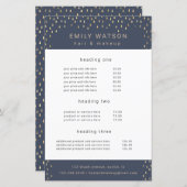 金ゴールド雨フェイク滴箔サービスと価格フライヤー (正面/裏面)