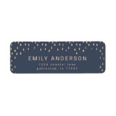 金ゴールド雨滴箔フェイク差出人住所 ラベル (正面)